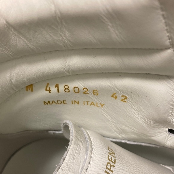 NWOT Saint Laurent White and Red Leather Sneakers - Picture 9 of 12